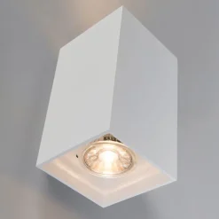 QAZQA Moderne Wandleuchte quadratisch weiß - Sandy