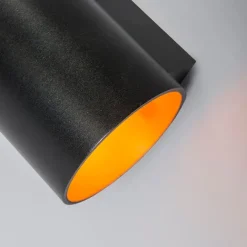 QAZQA Moderne Wandleuchte Schwarz mit Gold Rund - Sola