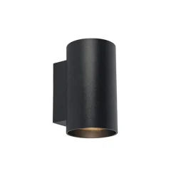 QAZQA Moderne Wandleuchte schwarz rund 2-flammig - Sandy