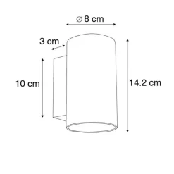 QAZQA Moderne Wandleuchte schwarz rund 2-flammig - Sandy