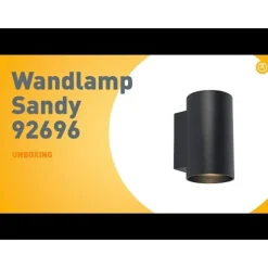 QAZQA Moderne Wandleuchte schwarz rund 2-flammig - Sandy