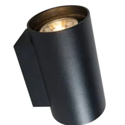 QAZQA Moderne Wandleuchte schwarz rund 2-flammig - Sandy