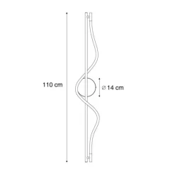 QAZQA Moderne Wandleuchte schwarz inkl. LED 3-Stufen-Dimmbar - Twirl