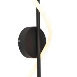 QAZQA Moderne Wandleuchte schwarz inkl. LED 3-Stufen-Dimmbar - Twirl