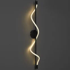 QAZQA Moderne Wandleuchte schwarz inkl. LED 3-Stufen-Dimmbar - Twirl