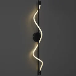 QAZQA Moderne Wandleuchte schwarz inkl. LED 3-Stufen-Dimmbar - Twirl