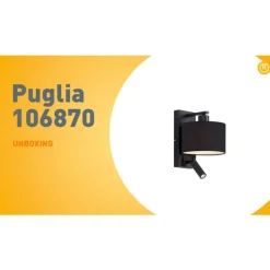 QAZQA Moderne Wandleuchte schwarz rund mit Leselampe - Puglia