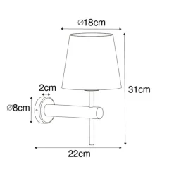 QAZQA Moderne Wandleuchte schwarz mit Gold - Pluk