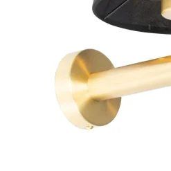 QAZQA Moderne Wandleuchte schwarz mit Gold - Pluk