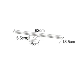QAZQA Moderne Wandleuchte schwarz 62 cm inkl. LED IP44 - Jerre