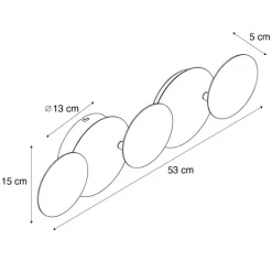 QAZQA Moderne Wandleuchte Schwarz mit Gold inkl. LED 3-Stufen-Dimmbar 5-Licht - Sunrise 3