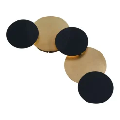 QAZQA Moderne Wandleuchte Schwarz mit Gold inkl. LED 3-Stufen-Dimmbar 5-Licht - Sunrise 3