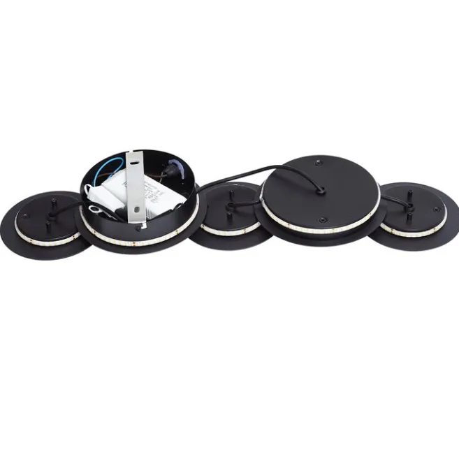 QAZQA Moderne Wandleuchte Schwarz mit Gold inkl. LED 3-Stufen-Dimmbar 5-Licht - Sunrise 3