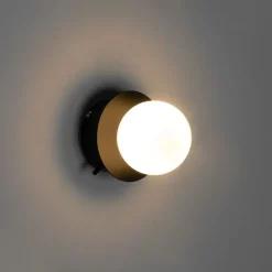 QAZQA Moderne Wandleuchte schwarz IP44 - Cederic