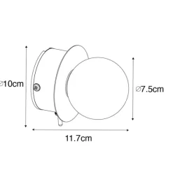 QAZQA Moderne Wandleuchte schwarz IP44 - Cederic