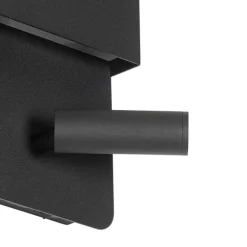 QAZQA Moderne Wandleuchte schwarz inkl. LED mit USB und Leselampe - Robin