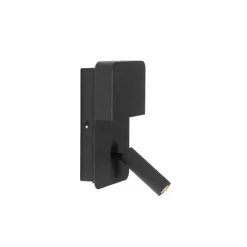 QAZQA Moderne Wandleuchte schwarz inkl. LED mit USB und Leselampe - Robin