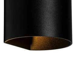 QAZQA Moderne Wandleuchte Schwarz mit Lichteffekt - Sabbio