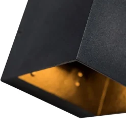 QAZQA Moderne Wandleuchte schwarz mit Lichteffekt - Transfer