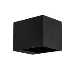 QAZQA Moderne Wandleuchte schwarz mit Lichteffekt - Transfer