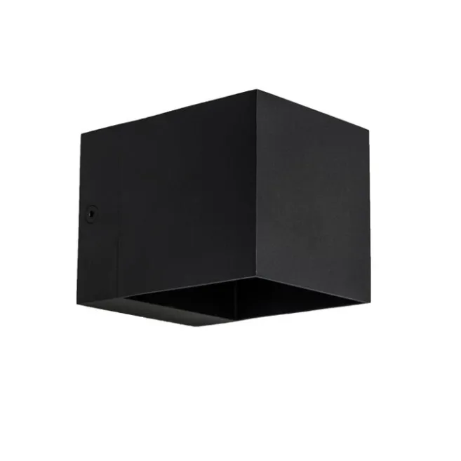 QAZQA Moderne Wandleuchte schwarz mit Lichteffekt - Transfer