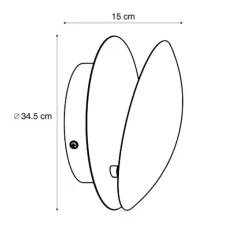 QAZQA Moderne Wandleuchte schwarz mit Gold 34,5 cm 2-flammig - Sunrise