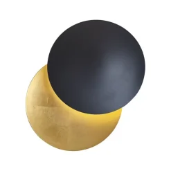 QAZQA Moderne Wandleuchte schwarz mit Gold 34,5 cm 2-flammig - Sunrise