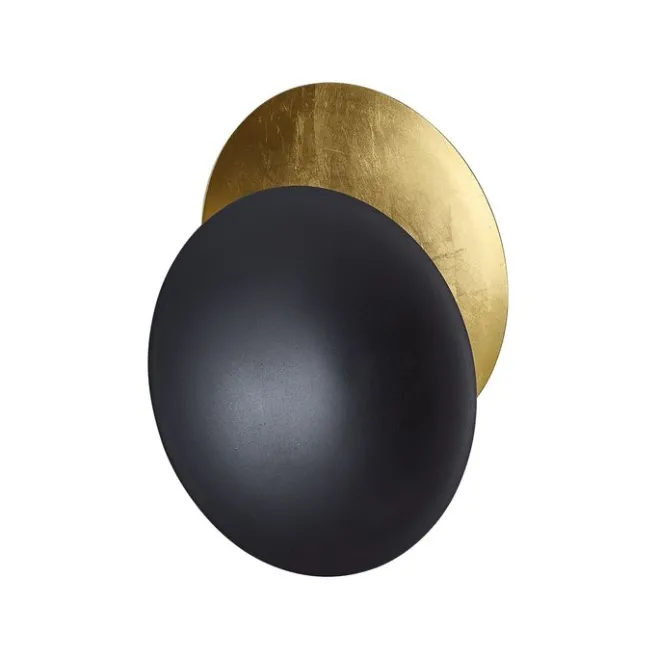 QAZQA Moderne Wandleuchte schwarz mit Gold 34,5 cm 2-flammig - Sunrise