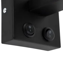 QAZQA Moderne Wandleuchte schwarz mit schwarzem Schirm - Brescia