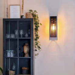 QAZQA Moderne Wandleuchte Schwarz Draht - Balenco Wazo