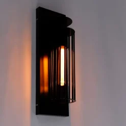 QAZQA Moderne Wandleuchte Schwarz Draht - Balenco Wazo