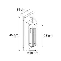 QAZQA Moderne Wandleuchte Schwarz Draht - Balenco Wazo
