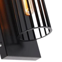 QAZQA Moderne Wandleuchte Schwarz Draht - Balenco Wazo