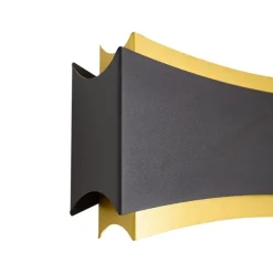 QAZQA Moderne Wandleuchte Schwarz mit Gold - Plats