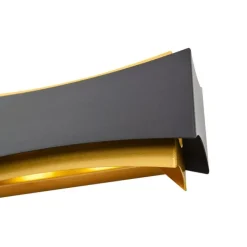 QAZQA Moderne Wandleuchte Schwarz mit Gold - Plats