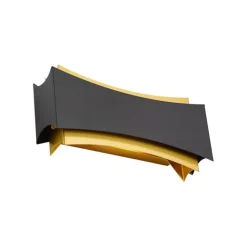 QAZQA Moderne Wandleuchte Schwarz mit Gold - Plats
