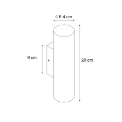 QAZQA Moderne Wandleuchte schwarz mit Holz 2-flammig - Jeana