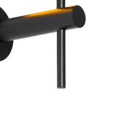 QAZQA Moderne Wandleuchte Schwarz inkl. Schirm mit goldener Innenseite - Pluk