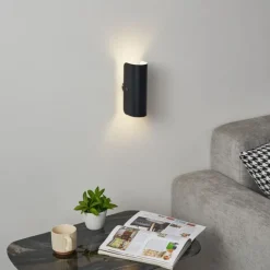 QAZQA Moderne Wandleuchte schwarz 2-flammig - Gotthard