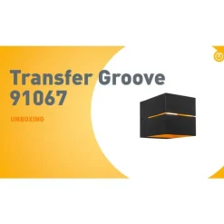 QAZQA Moderne Wandleuchte schwarz mit Gold 9,7 cm – Transfer Groove