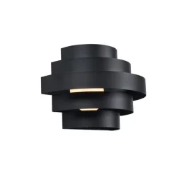 QAZQA Moderne Wandleuchte schwarz inkl. LED 3-Stufen-Dimmbar - Lines