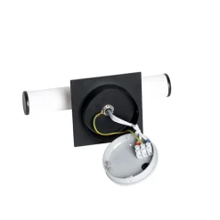 QAZQA Moderne Wandleuchte schwarz IP44 2-flammig - Bath