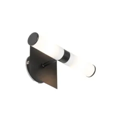QAZQA Moderne Wandleuchte schwarz IP44 2-flammig - Bath