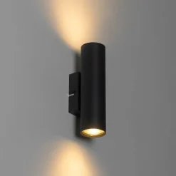 QAZQA Moderne Wandleuchte schwarz 2-flammig - Jeana