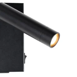 QAZQA Professional Moderne Wandleuchte schwarz mit verstellbarem USB - Croft