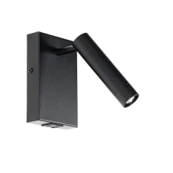 QAZQA Professional Moderne Wandleuchte schwarz mit verstellbarem USB - Croft