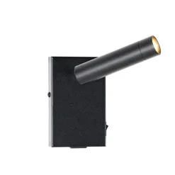 QAZQA Professional Moderne Wandleuchte schwarz mit verstellbarem USB - Croft