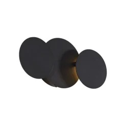 QAZQA Moderne Wandleuchte Schwarz inkl. LED 3-Stufen Dimmbar 3-Lichter - Sunrise