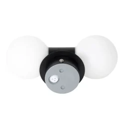 QAZQA Moderne Wandleuchte schwarz IP44 2-flammig - Cederic