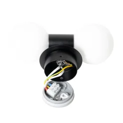 QAZQA Moderne Wandleuchte schwarz IP44 2-flammig - Cederic